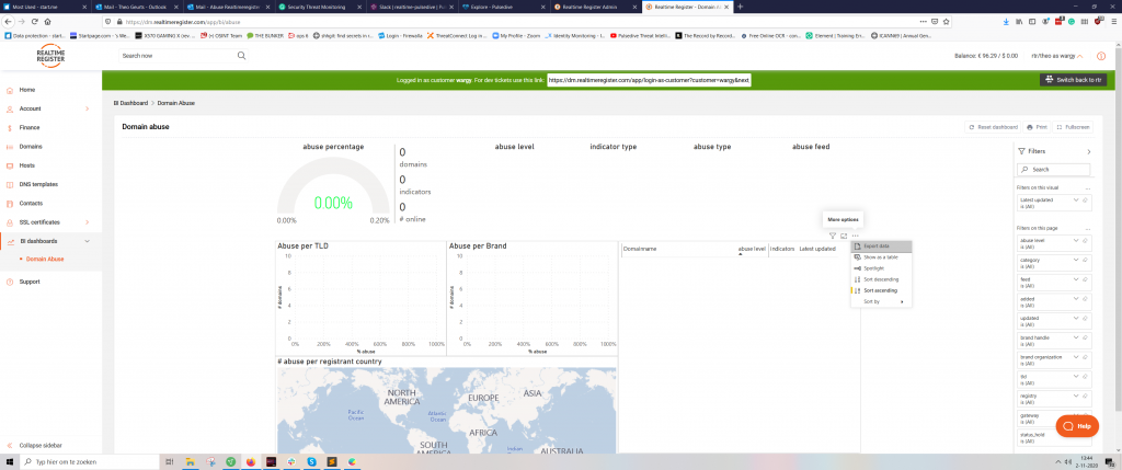 How to export data